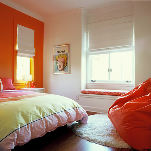 interior with orange colors