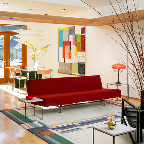 red sofa minimalist design