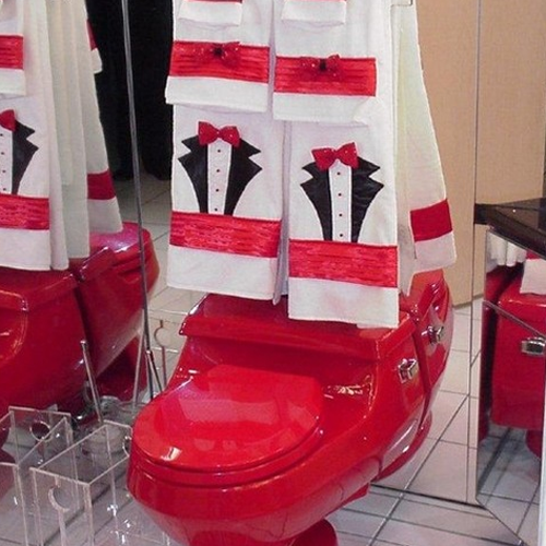 red toilet design