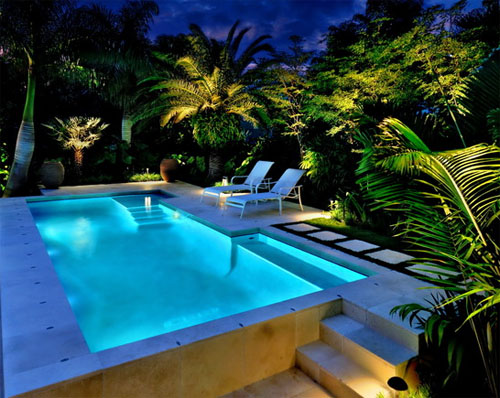 Pool design with lighting