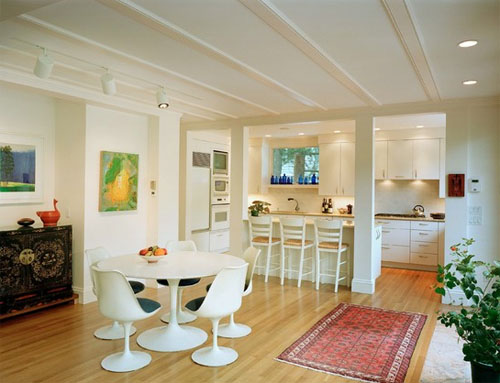 Interior kitchen with modern chair