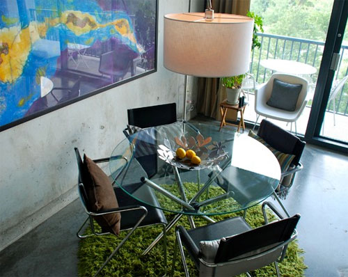 Dining table from glass