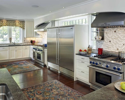 Kitchen interior with freezer