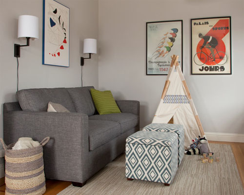 Interior design with colorize sofa