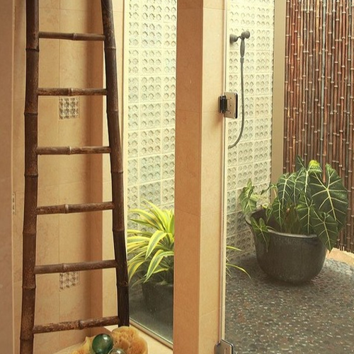 unique design interior with bamboo ladder