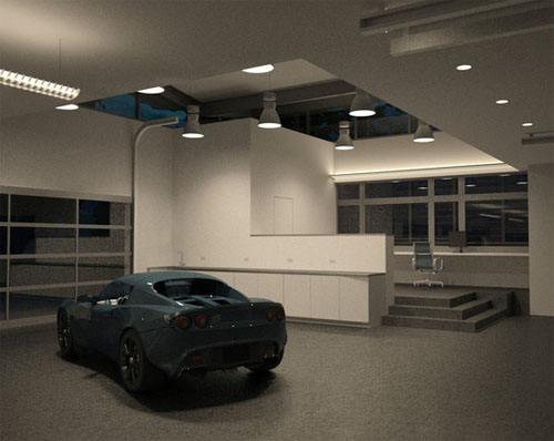 Minimalist car garage design