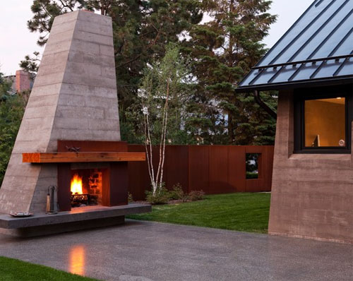 Outdoor design for fireplace