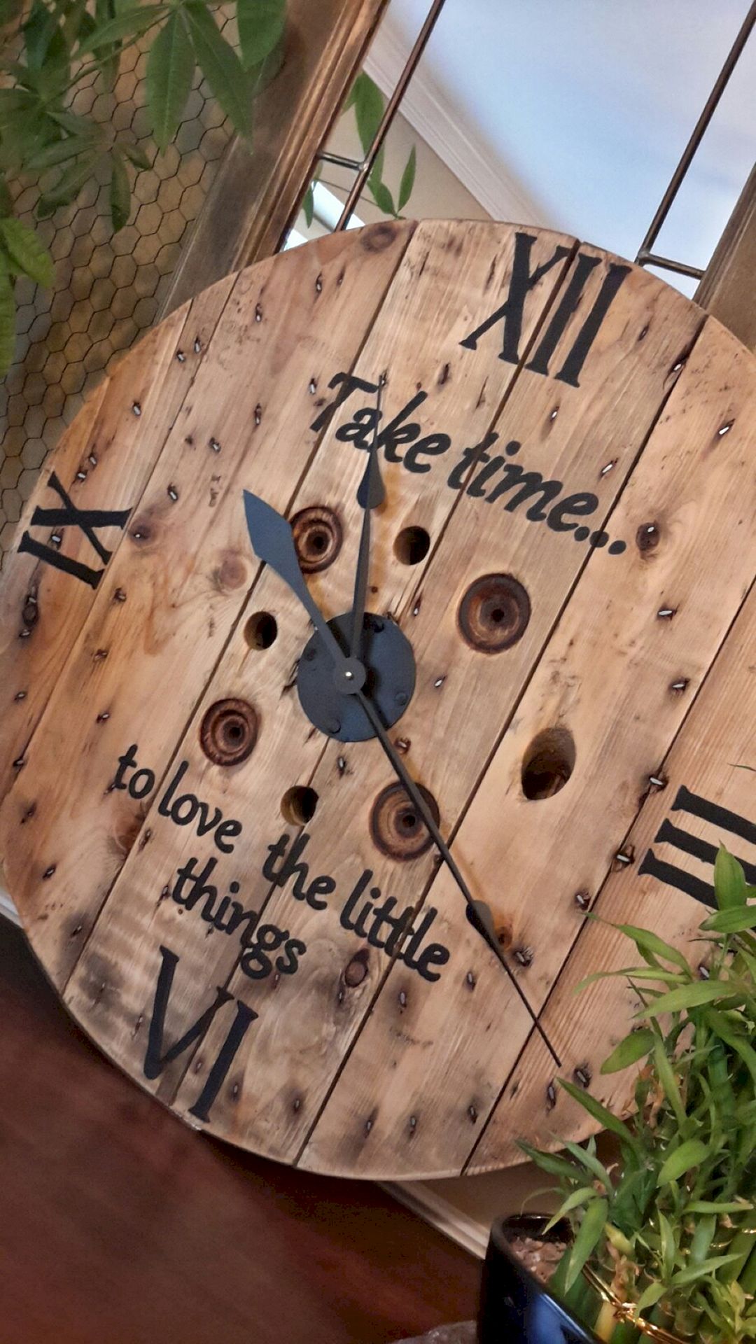 Marvelous Diy Recycled Wooden Spool For Large Clock