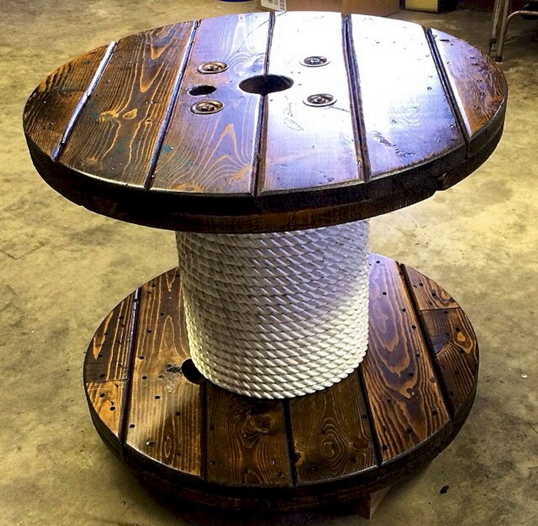 Marvelous Diy Recycled Wooden Spool Furniture With Amazing Finishing