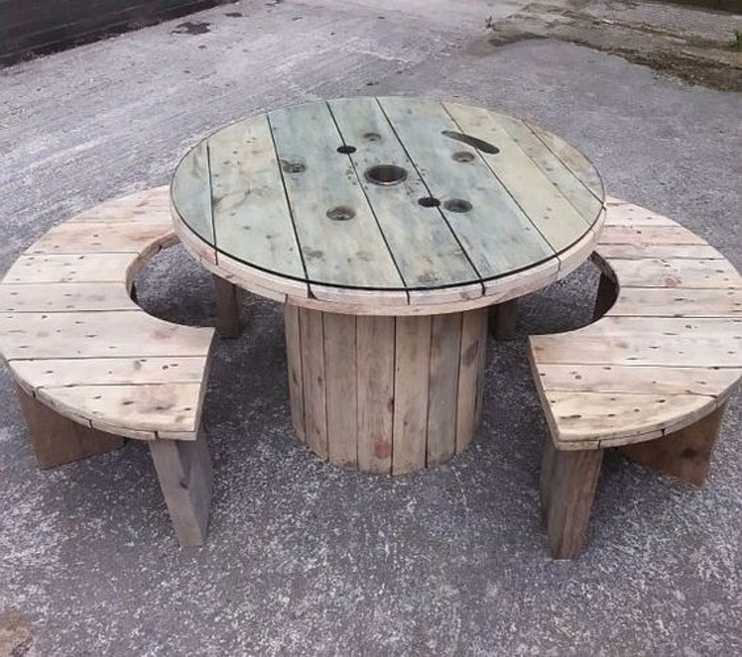 Outdoor Furniture using Recycled Wooden Spool