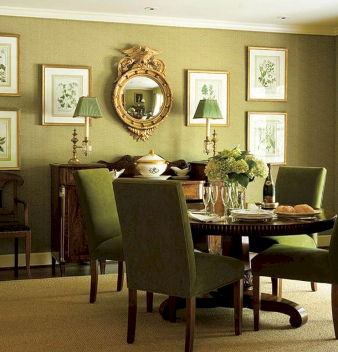 Dark Greens And Gold  Dining Room  Dark Greens And Gold  