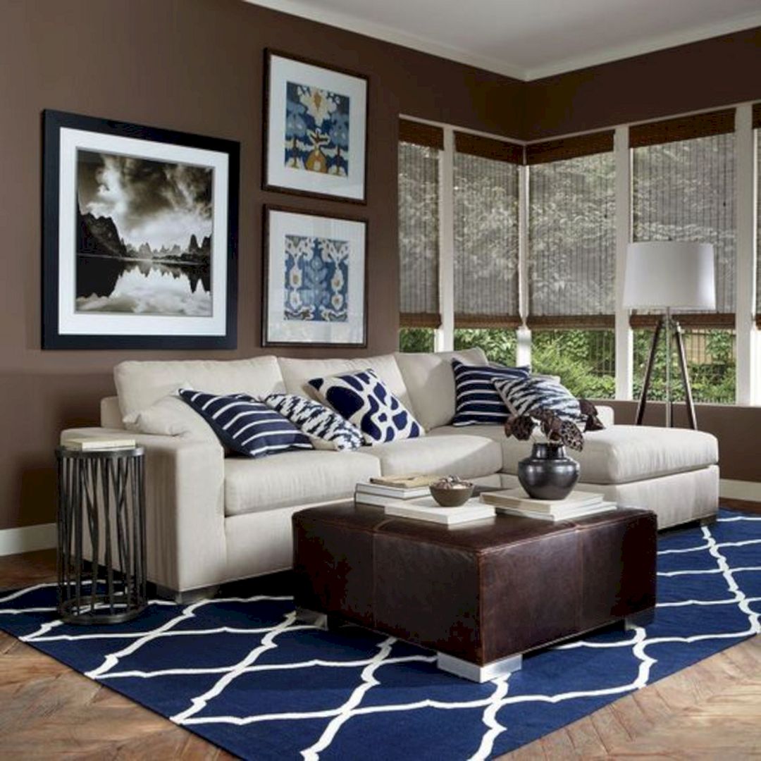 45 Best Beautiful Navy  Brown Living Room Ideas 