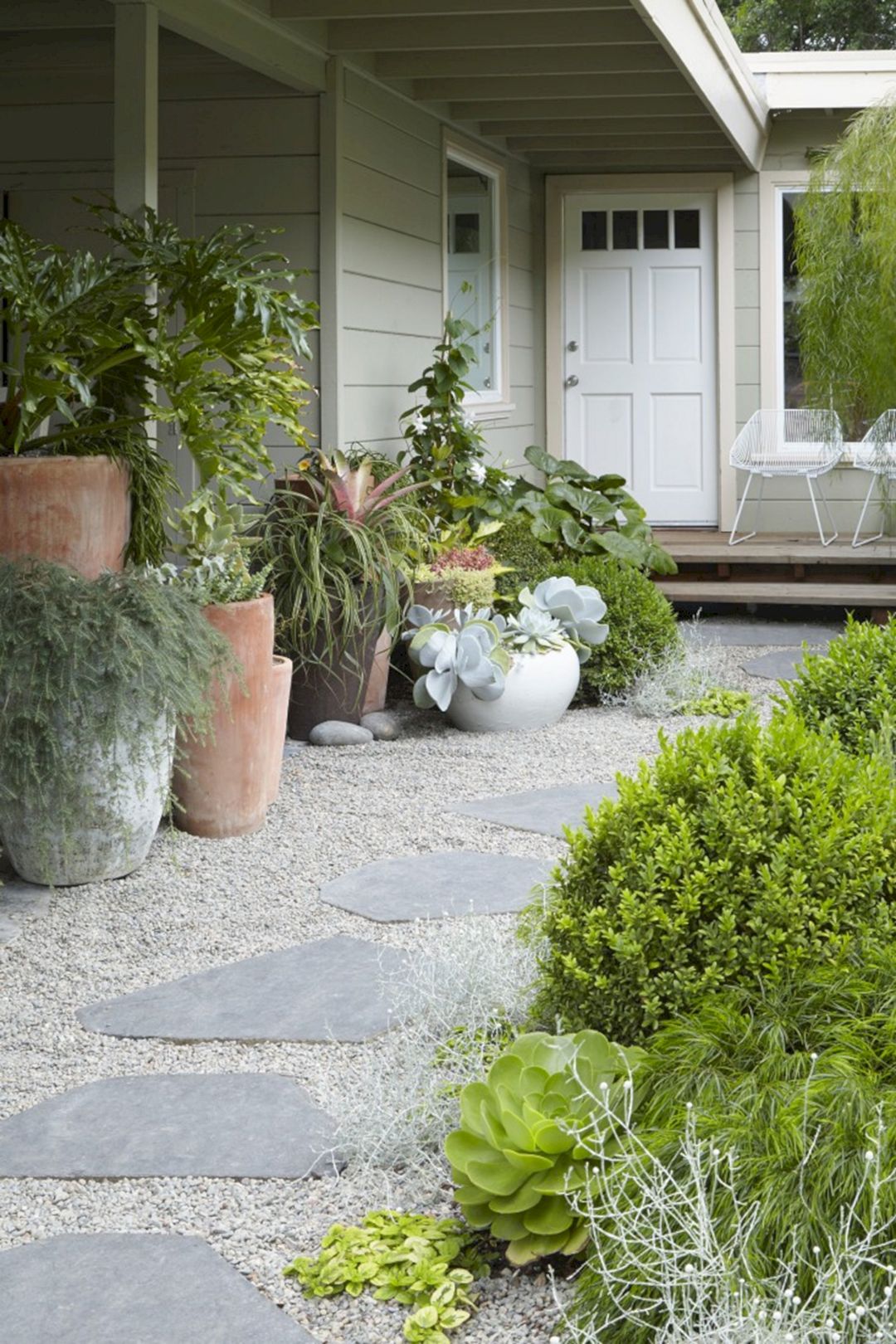Front Yard Garden Path Using Gravel And Stone
