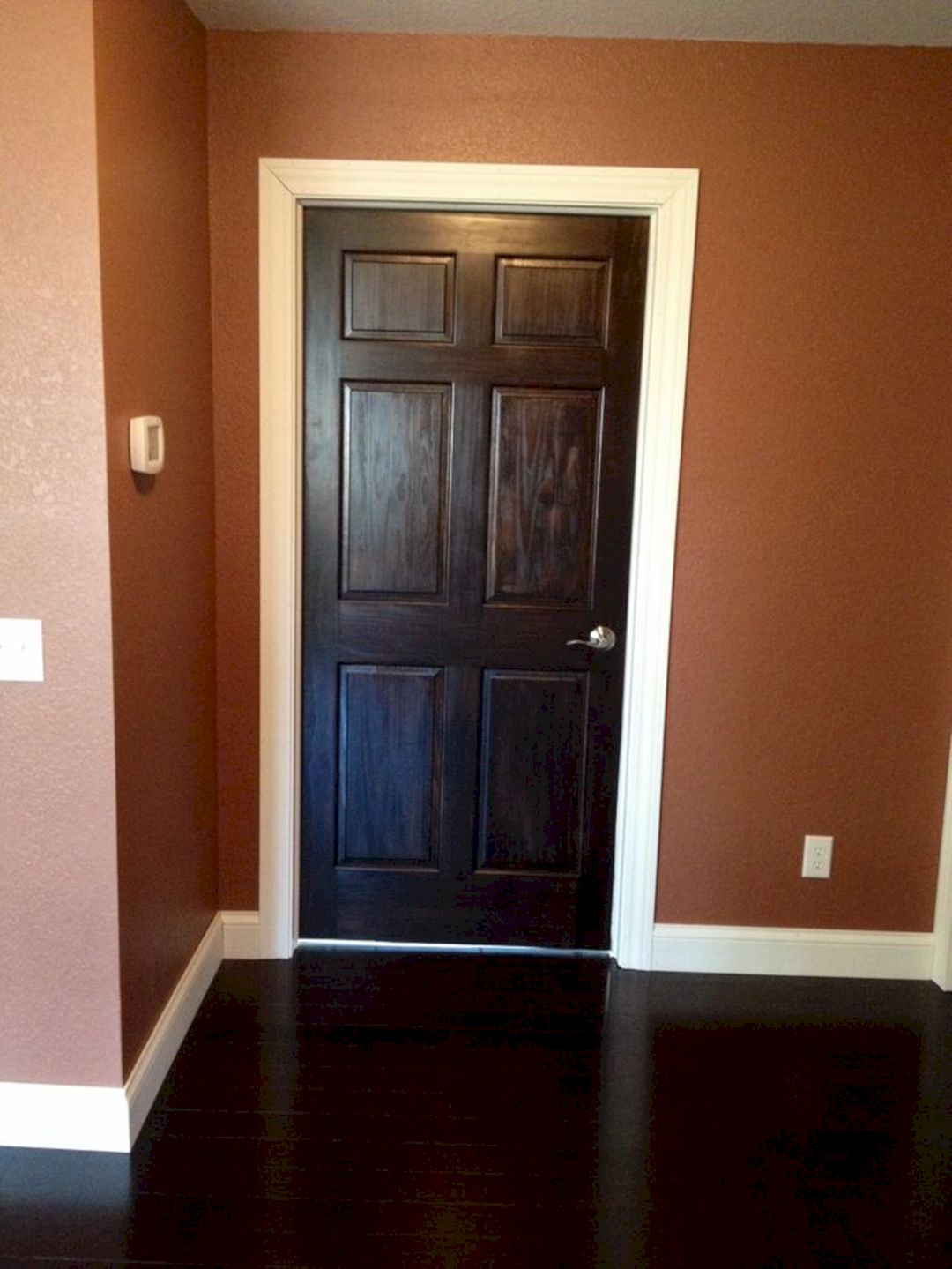 Dark Stained Doors With White Trim