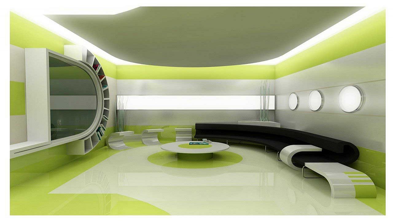 Futuristic Living Room Design (Futuristic Living Room 