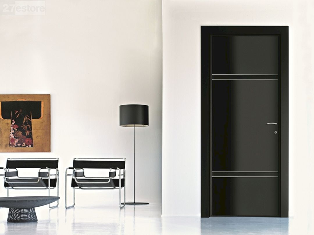 modern houses with black interior doors