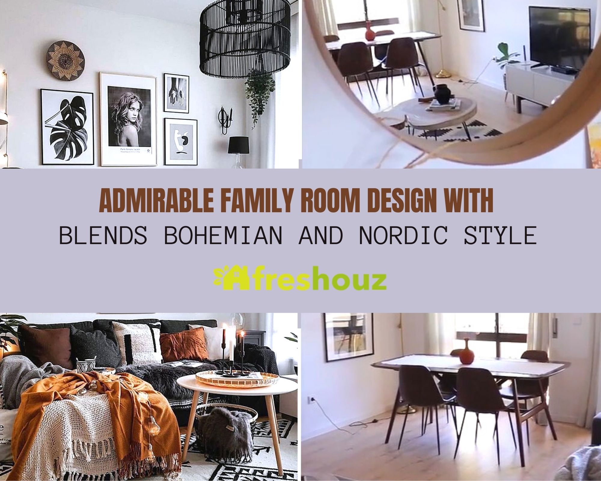 Admirable Family Room Design With Blends Bohemian And Nordic Style