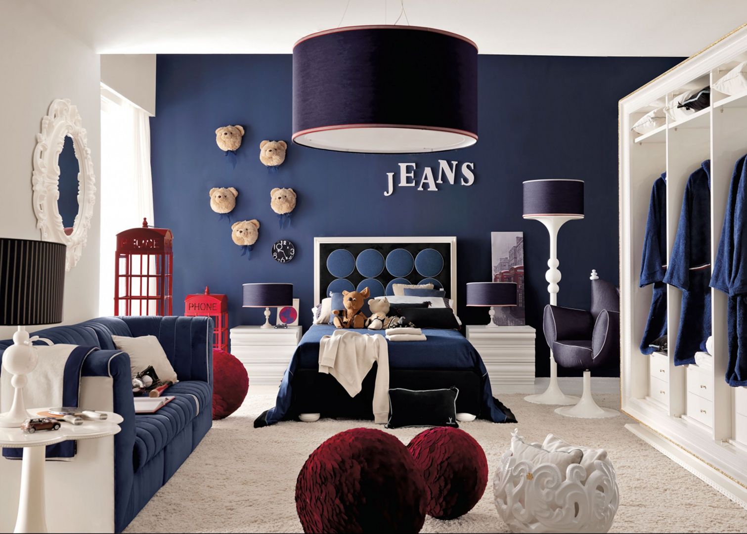 Midnight Blue And Silver Bedroom