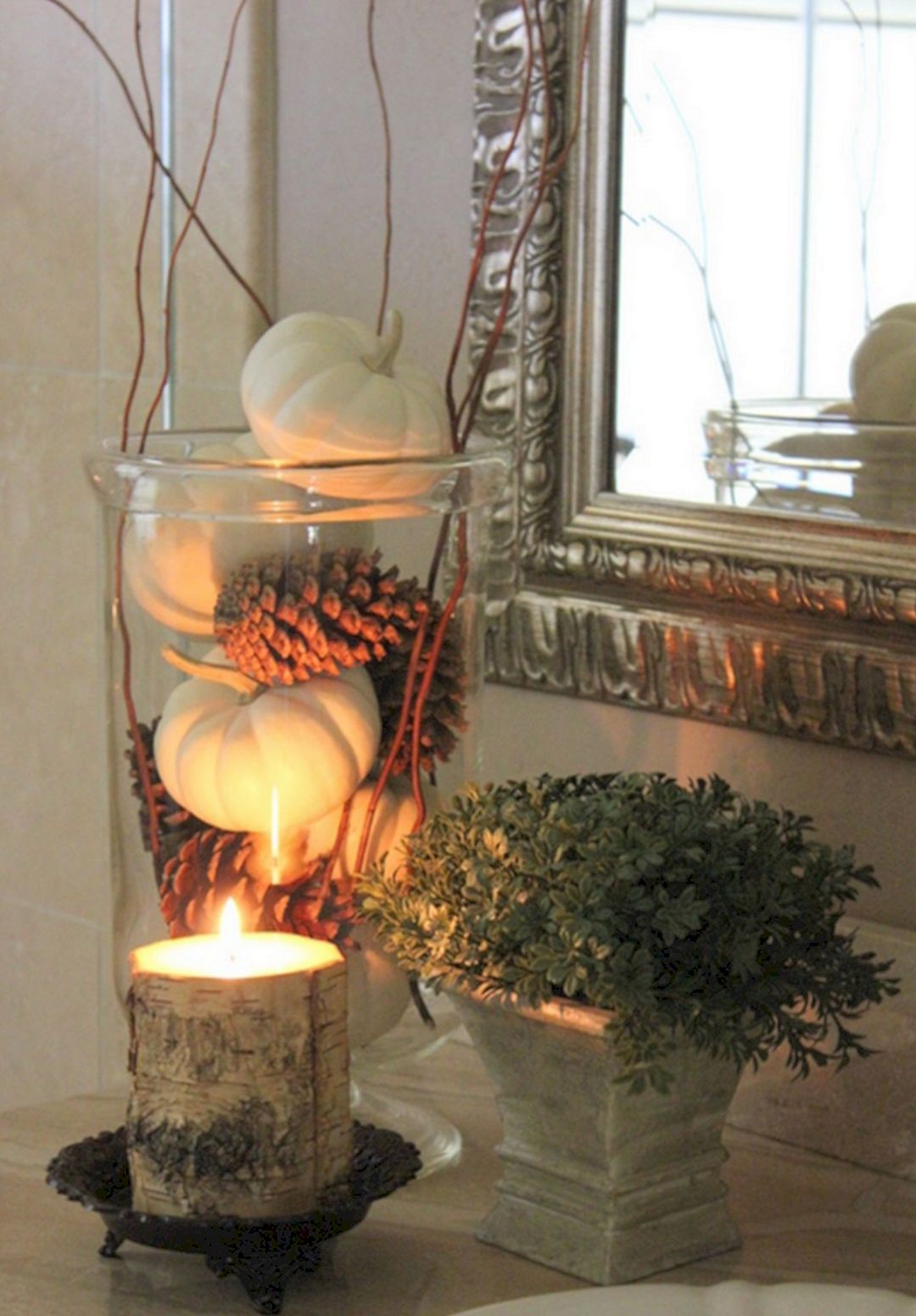 Bathroom Decorations With Pine Cone Candle From Involvery