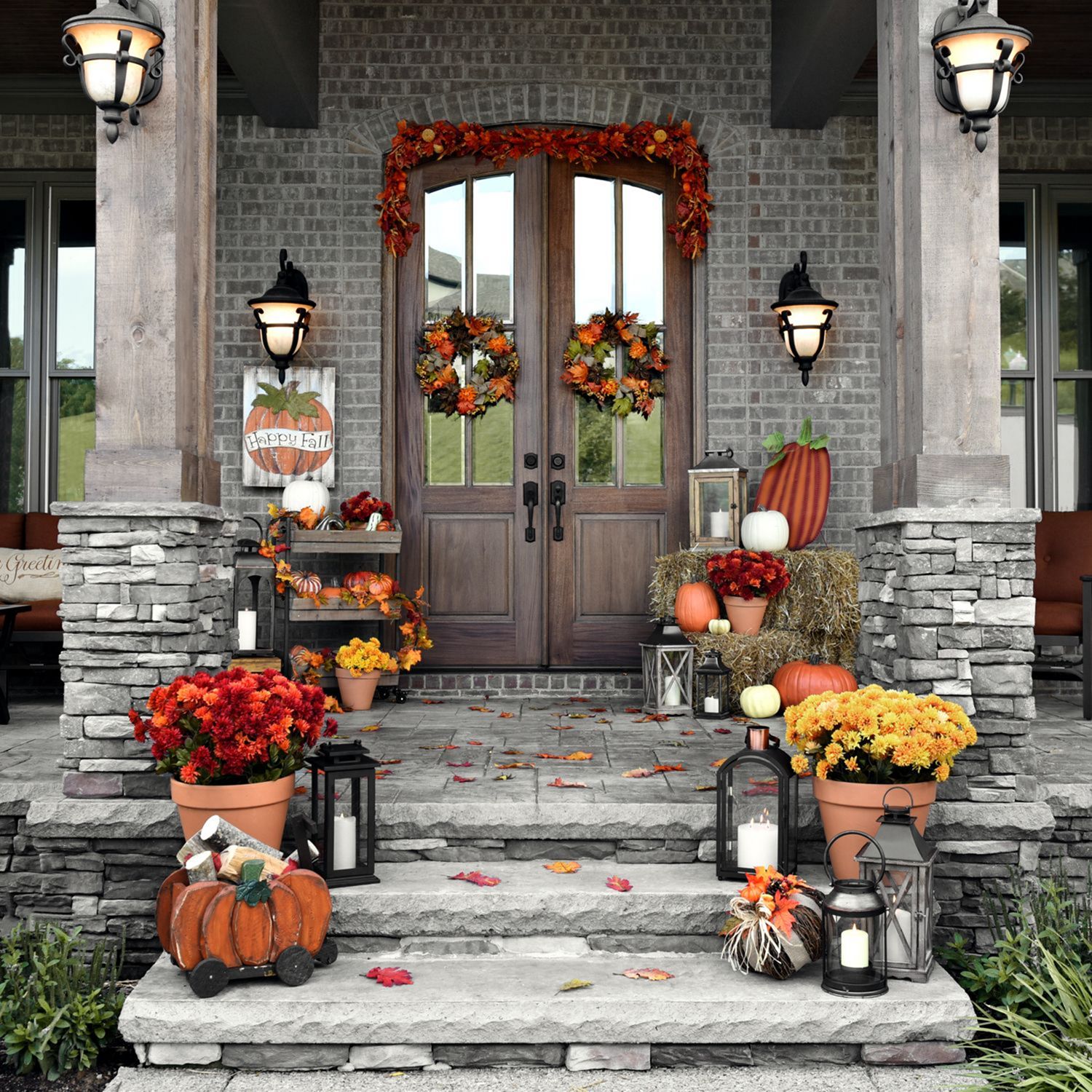 Fall Front Porch From Doityourzelf