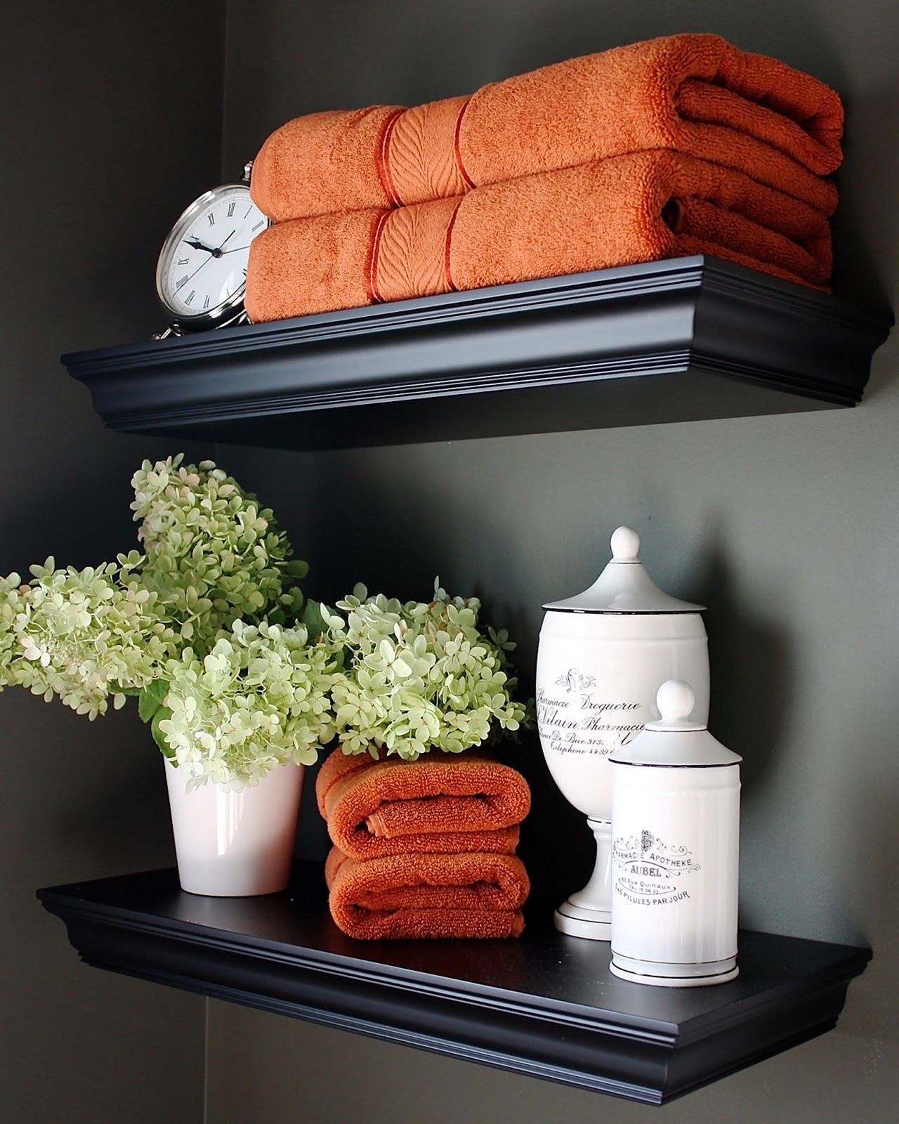Fall Season Bathroom Shelves With Pumpkin Salon Towel Shelves From Theyellowcapecod