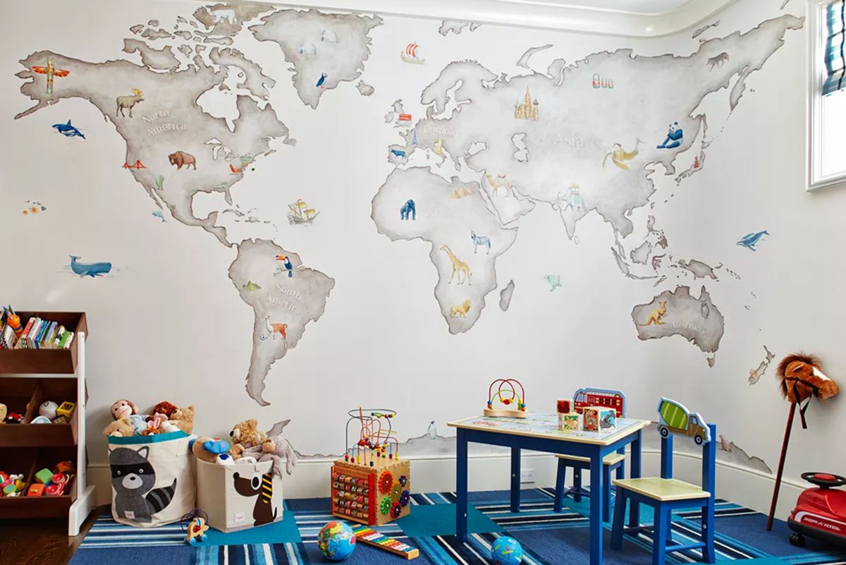 Playhouse With World Map From Thespruce
