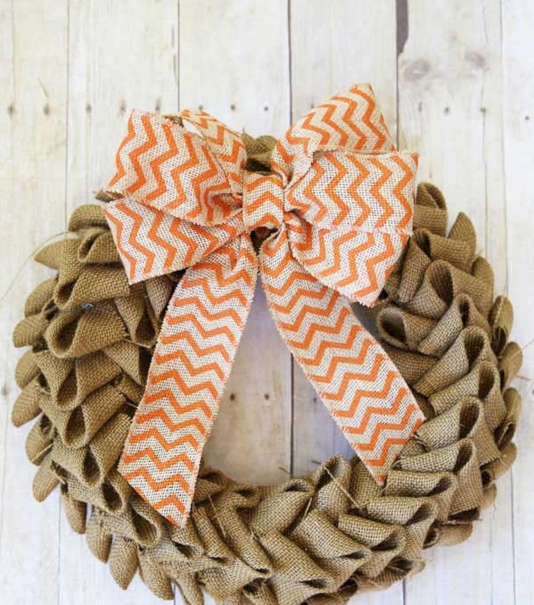 Fall Burlap Wreath From Rustic Crafts