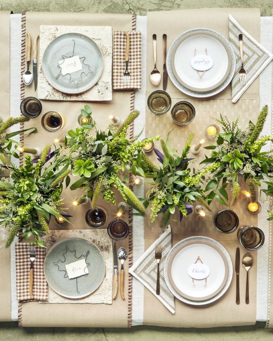 Greenery As Centerpieces from Countryliving