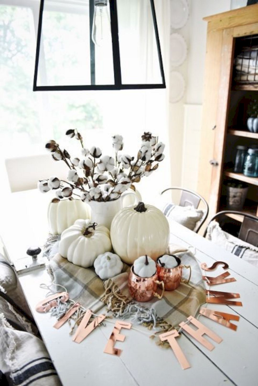 Neutral And Copper Fall Centerpiece from Countryliving