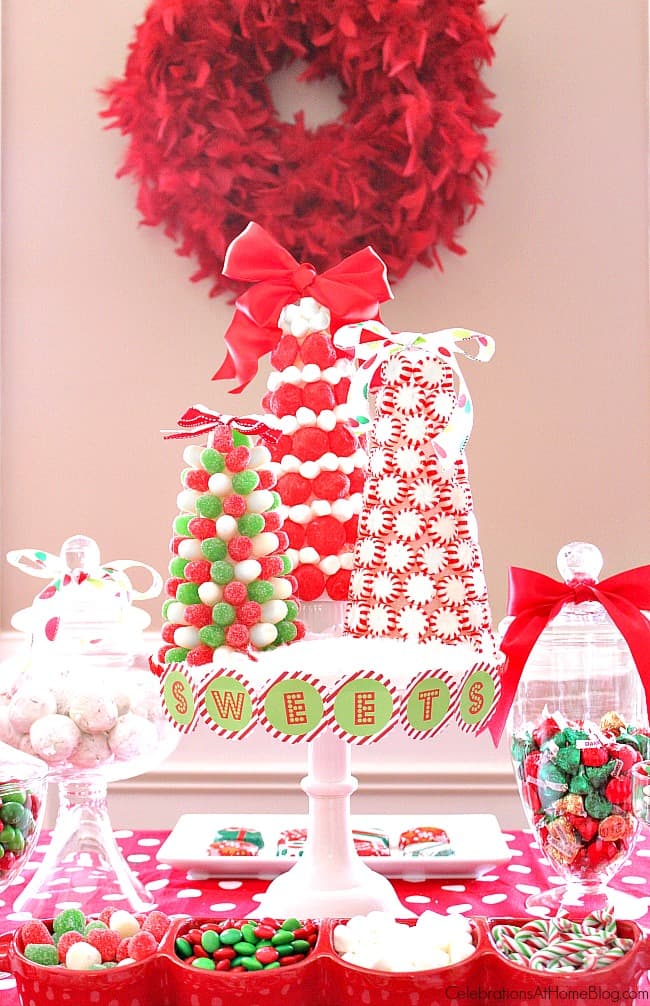 Kids Christmas Party Candy Trees From Celebrationsathomeblog